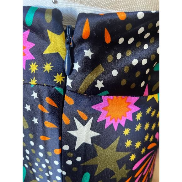 Boden Satin Fireworks Print A-Line Short Skirt Size 6 - Picture 4 of 6
